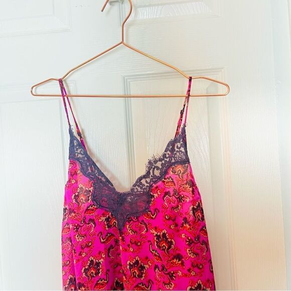 EUC Free People Printed Pink Pretty Thing Cami Top XS - Picture 5 of 7